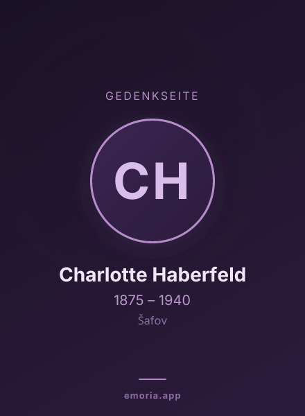 Gedenkportrait von Charlotte Haberfeld
