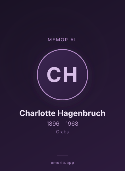 Memorial portrait of Charlotte Hagenbruch