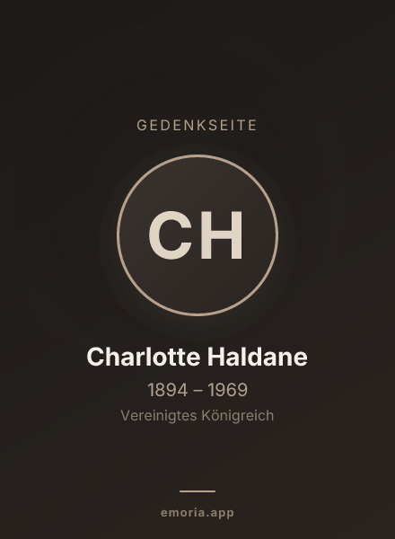 Gedenkportrait von Charlotte Haldane