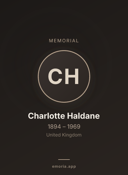 Memorial portrait of Charlotte Haldane