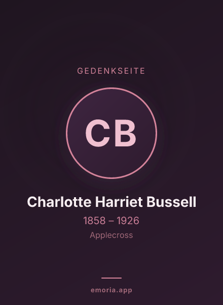 Gedenkportrait von Charlotte Harriet Bussell