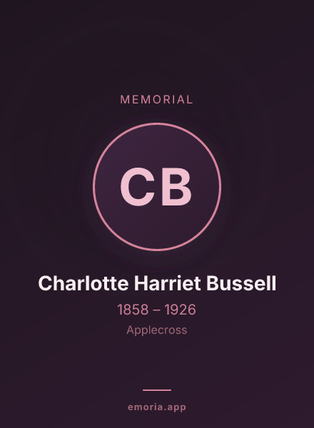 Memorial portrait of Charlotte Harriet Bussell