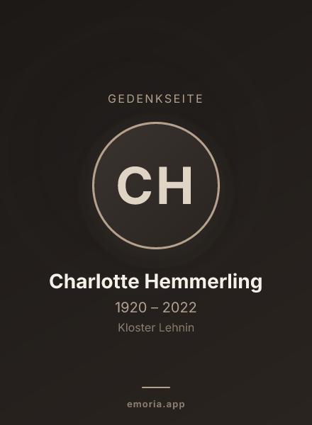 Gedenkportrait von Charlotte Hemmerling