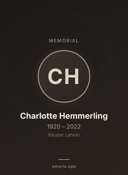 Memorial portrait of Charlotte Hemmerling