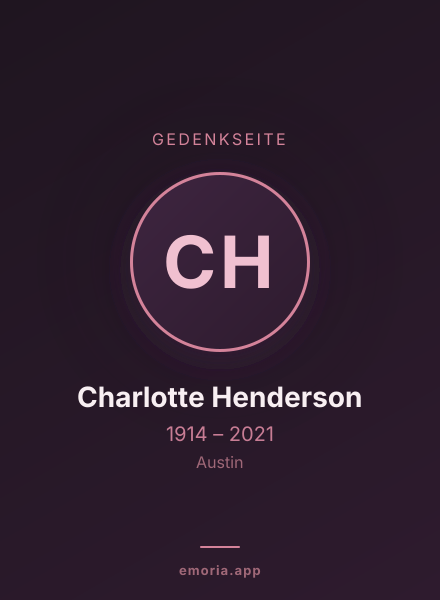 Gedenkportrait von Charlotte Henderson