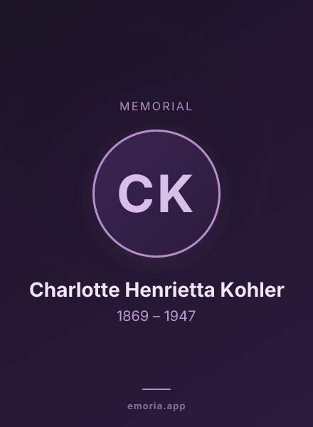 Memorial portrait of Charlotte Henrietta Kohler