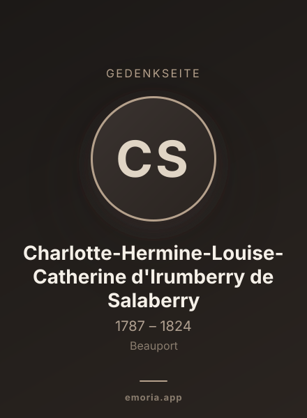 Gedenkportrait von Charlotte-Hermine-Louise-Catherine d'Irumberry de Salaberry