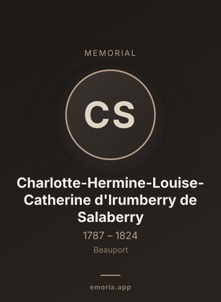 Memorial portrait of Charlotte-Hermine-Louise-Catherine d'Irumberry de Salaberry