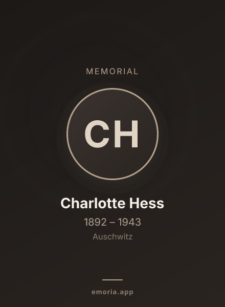 Memorial portrait of Charlotte Hess