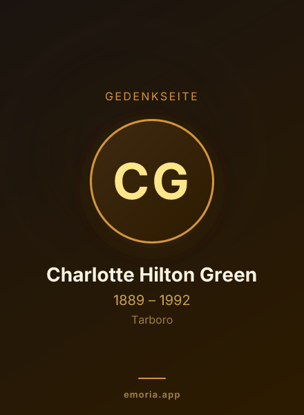 Gedenkportrait von Charlotte Hilton Green