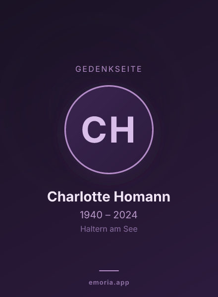 Gedenkportrait von Charlotte Homann