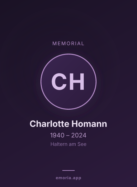 Memorial portrait of Charlotte Homann
