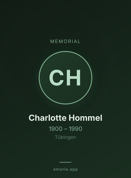 Memorial portrait of Charlotte Hommel