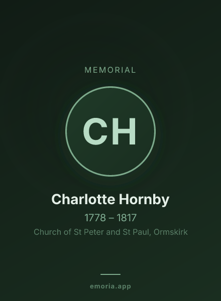 Memorial portrait of Charlotte Hornby