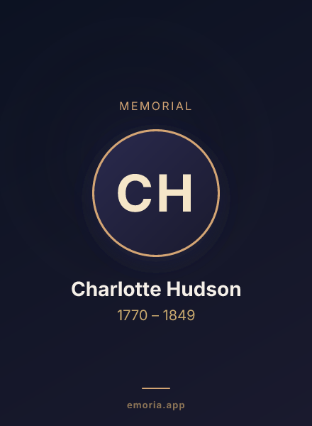 Memorial portrait of Charlotte Hudson