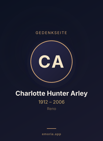 Gedenkportrait von Charlotte Hunter Arley