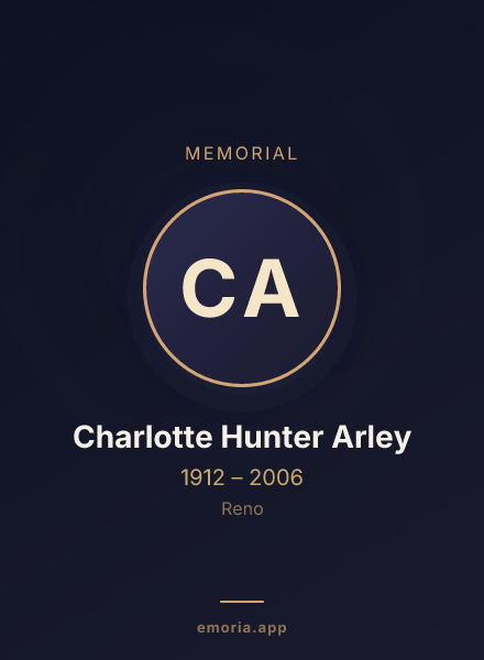 Memorial portrait of Charlotte Hunter Arley