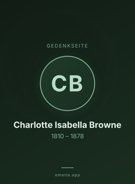 Gedenkportrait von Charlotte Isabella Browne