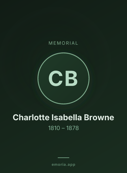 Memorial portrait of Charlotte Isabella Browne