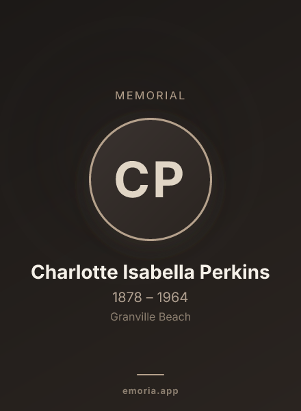 Memorial portrait of Charlotte Isabella Perkins