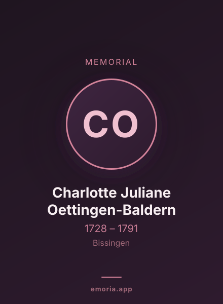Memorial portrait of Charlotte Juliane Oettingen-Baldern