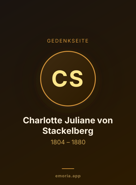 Gedenkportrait von Charlotte Juliane von Stackelberg