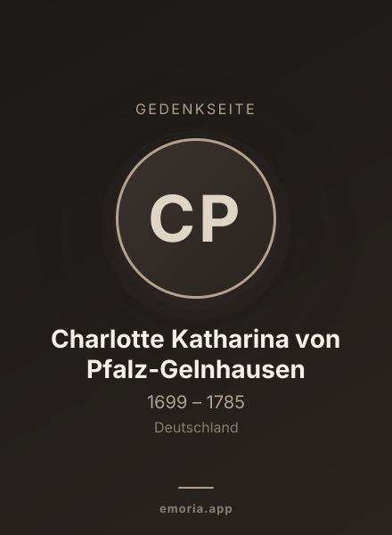 Gedenkportrait von Charlotte Katharina von Pfalz-Gelnhausen
