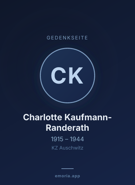Gedenkportrait von Charlotte Kaufmann-Randerath