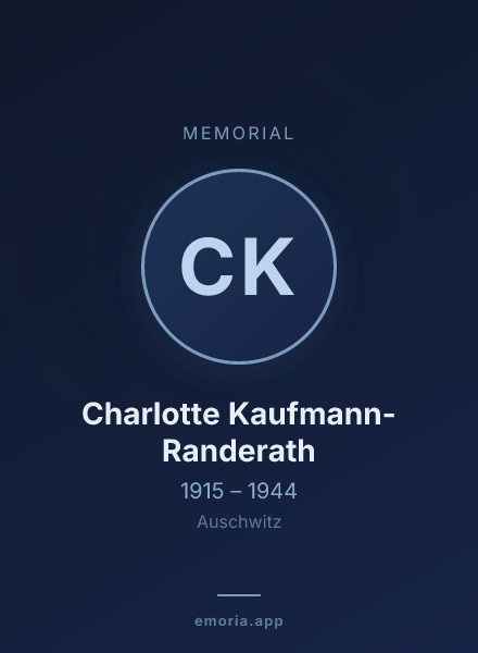 Memorial portrait of Charlotte Kaufmann-Randerath
