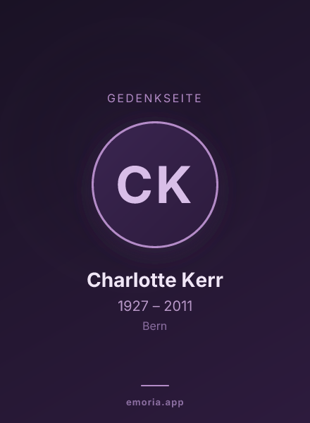 Gedenkportrait von Charlotte Kerr