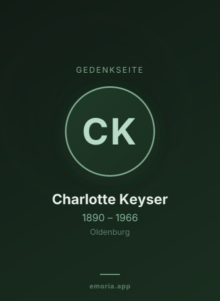 Gedenkportrait von Charlotte Keyser