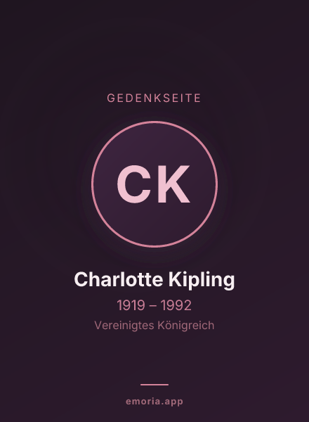 Gedenkportrait von Charlotte Kipling