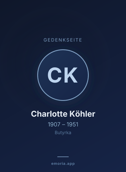 Gedenkportrait von Charlotte Köhler