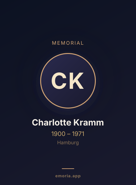 Memorial portrait of Charlotte Kramm