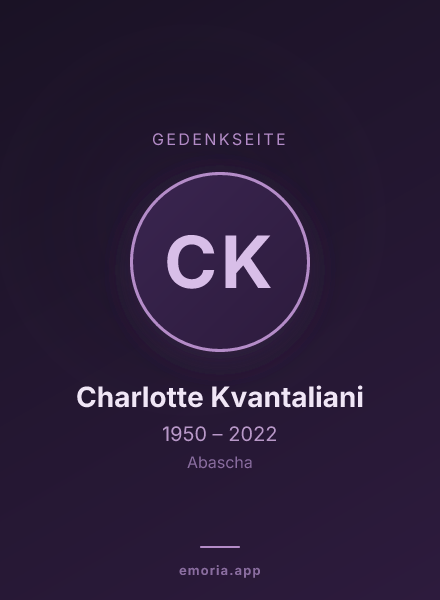 Gedenkportrait von Charlotte Kvantaliani