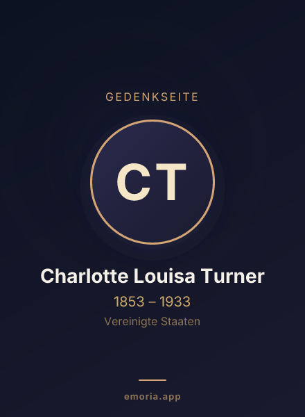 Gedenkportrait von Charlotte Louisa Turner