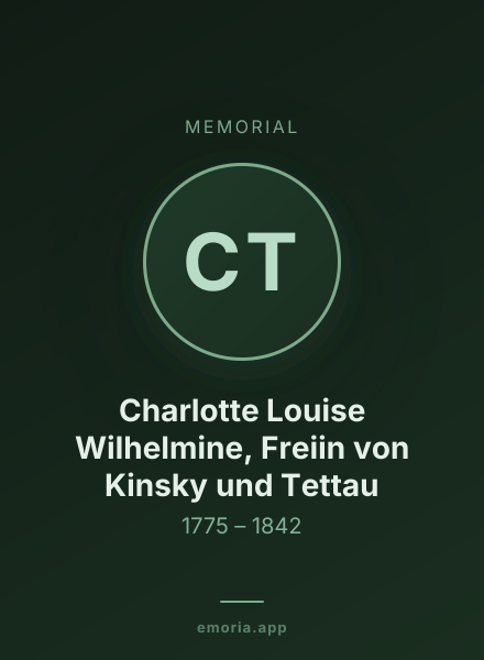 Memorial portrait of Charlotte Louise Wilhelmine, Freiin von Kinsky und Tettau