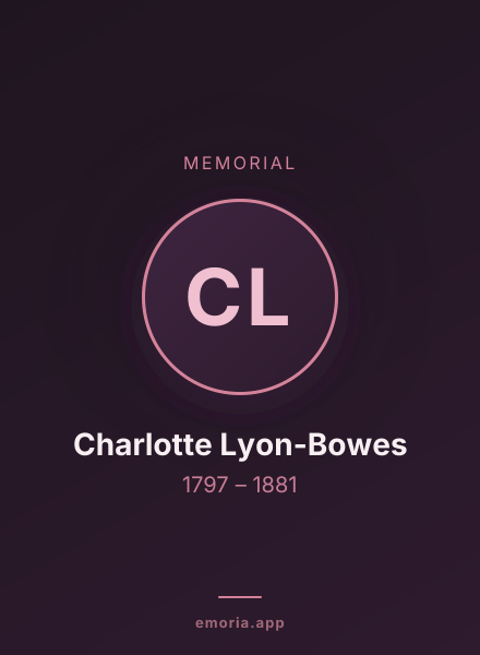 Memorial portrait of Charlotte Lyon-Bowes
