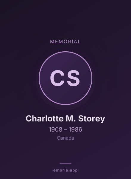 Memorial portrait of Charlotte M. Storey