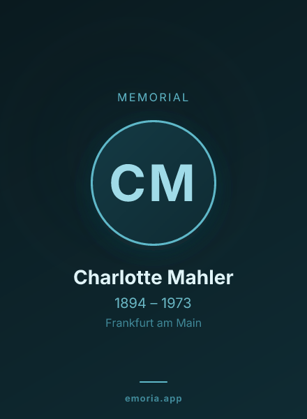 Memorial portrait of Charlotte Mahler