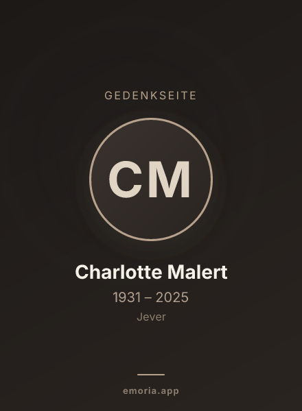 Gedenkportrait von Charlotte Malert