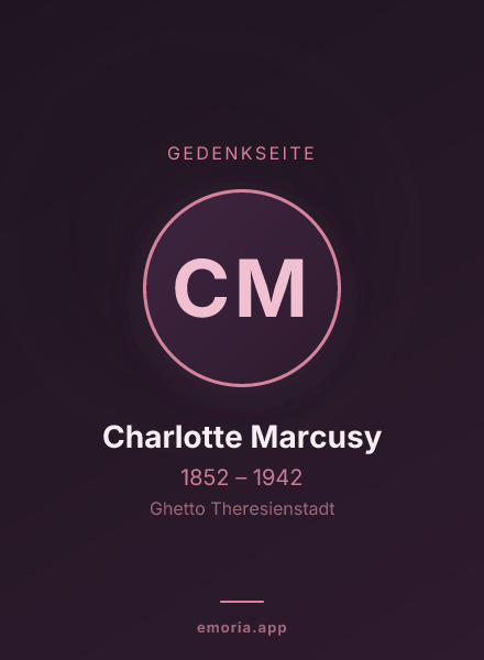 Gedenkportrait von Charlotte Marcusy