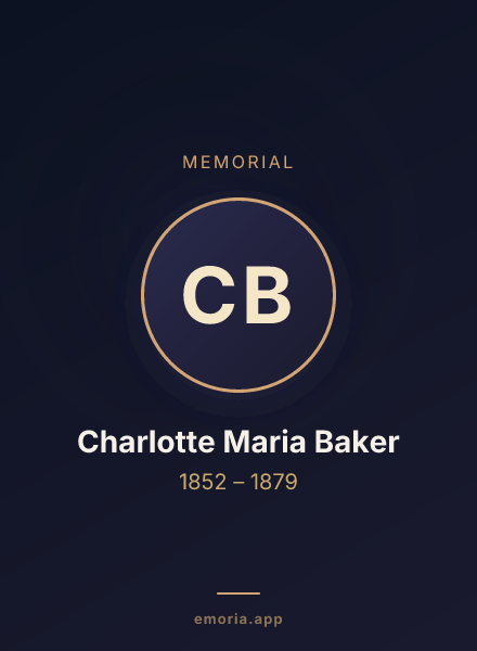Memorial portrait of Charlotte Maria Baker