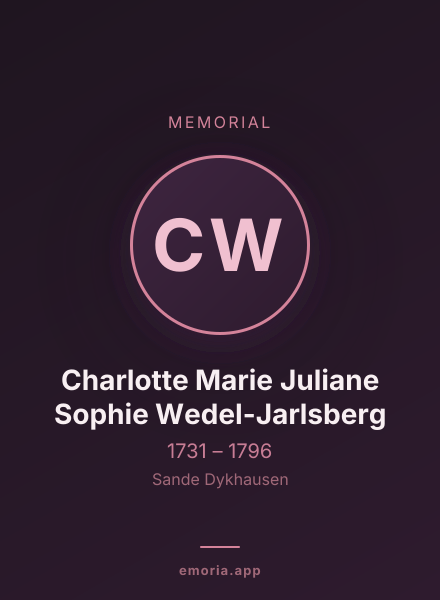 Memorial portrait of Charlotte Marie Juliane Sophie Wedel-Jarlsberg