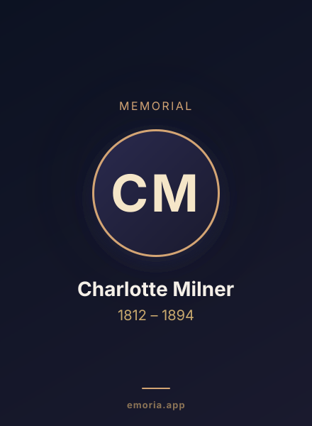 Memorial portrait of Charlotte Milner