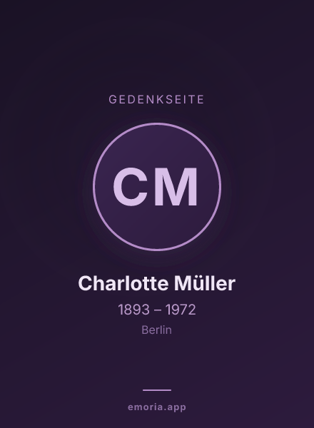 Gedenkportrait von Charlotte Müller