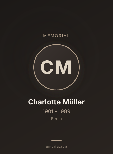Memorial portrait of Charlotte Müller