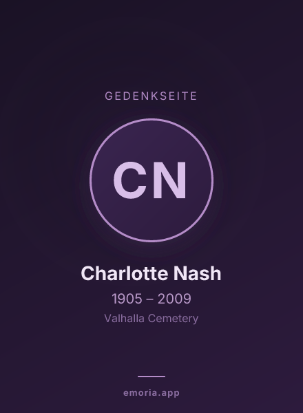 Gedenkportrait von Charlotte Nash