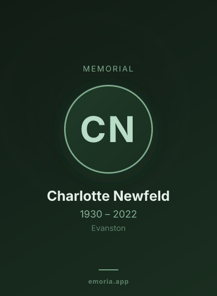 Memorial portrait of Charlotte Newfeld