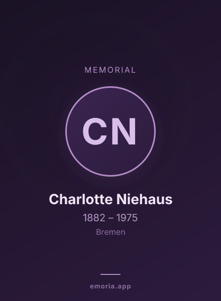 Memorial portrait of Charlotte Niehaus
